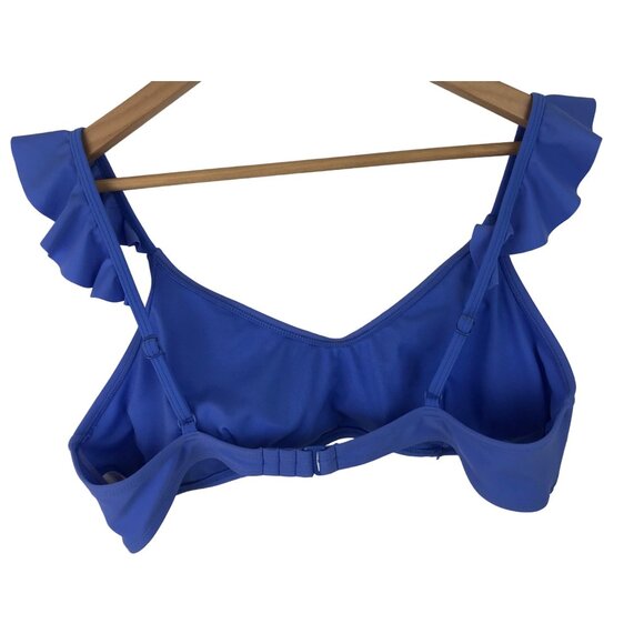 No Boundaries Womens Size XL (15-17) Blue Ruffle Bralette Bikini Swim Top - Picture 2 of 9